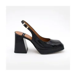 Dion - Zapato Destalonado Con Tacon Ancho Y Plataforma