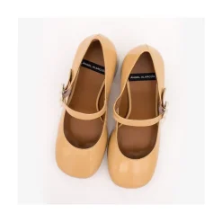 Jett Flower - Zapatos Mary Jane Con Hebilla De Flor Y Tacon Ancho