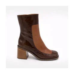 Jody - Botin De Tacon Con Piel Brillante Y Adorno Duotono
