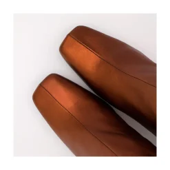 Lauryn - Botines Metalizados De Piel Con Tacon Ancho