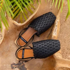 Liza - Zapatos Planos De Punta Cuadrada, De Rafia