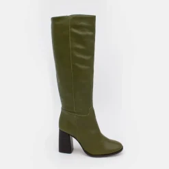 Lungo - Bota Alta De Mujer Con Tacon Ancho