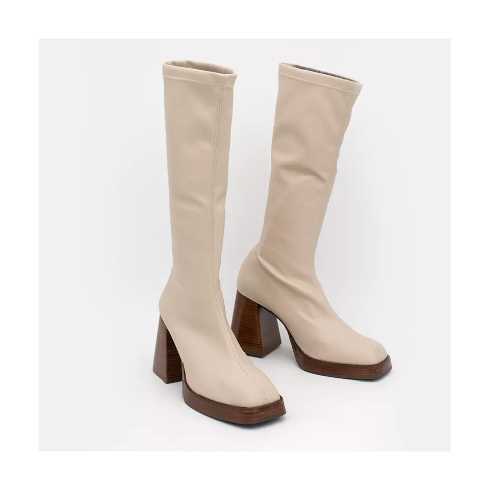 Managua - Botas Elasticas De Tipo Calcetin Con Tacon Geometrico Alto
