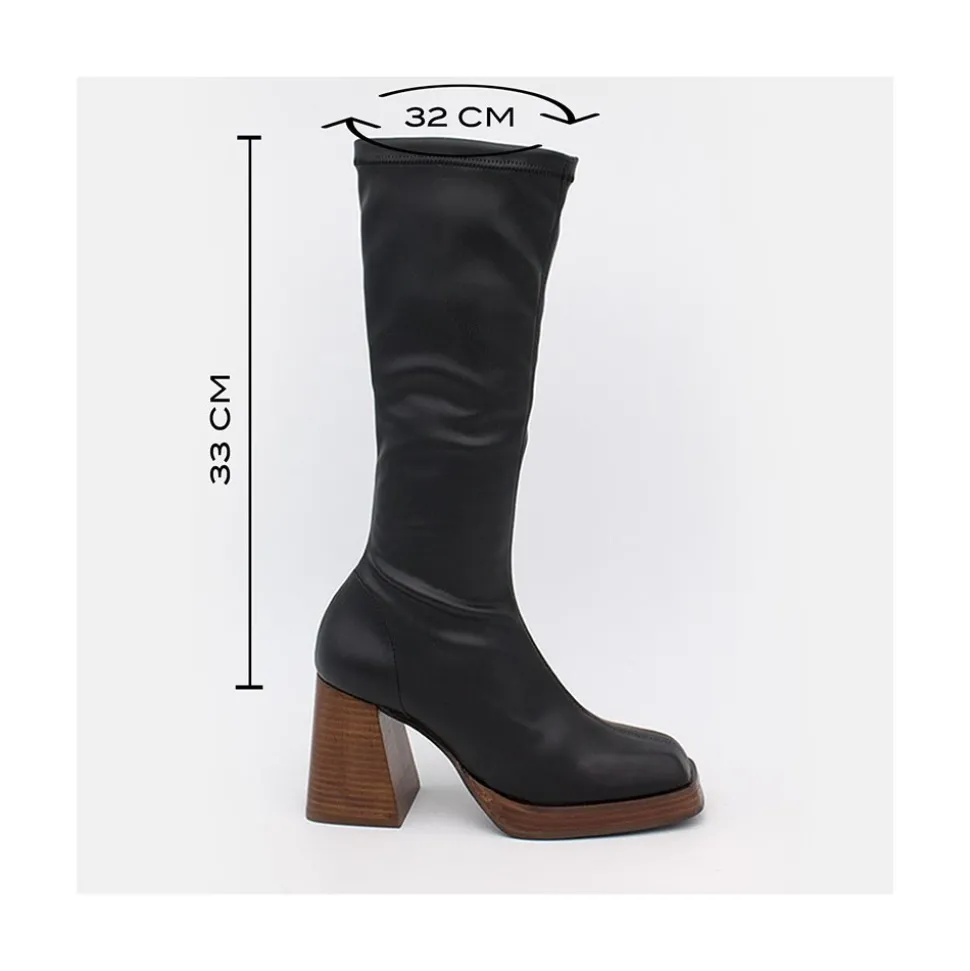 Managua - Botas Elasticas De Tipo Calcetin Con Tacon Geometrico Alto