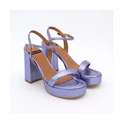 Mandy - Sandalia De Piel Con Tacon Ancho Y Plataforma