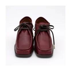 Milla - Zapato De Piel Con Cordoneras Y Tacon Ancho