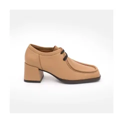 Milla - Zapato De Piel Con Cordoneras Y Tacon Ancho