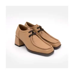 Milla - Zapato De Piel Con Cordoneras Y Tacon Ancho