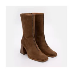 Motagua - Botas De Mujer De Ante Con Tacon De Bloque Robusto