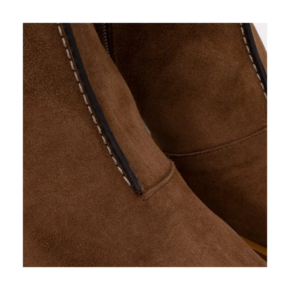 Motagua - Botas De Mujer De Ante Con Tacon De Bloque Robusto