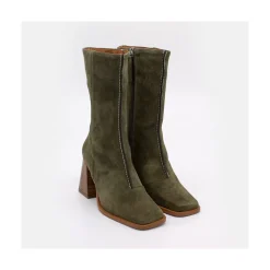 Motagua - Botas De Mujer De Ante Con Tacon De Bloque Robusto