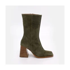 Motagua - Botas De Mujer De Ante Con Tacon De Bloque Robusto