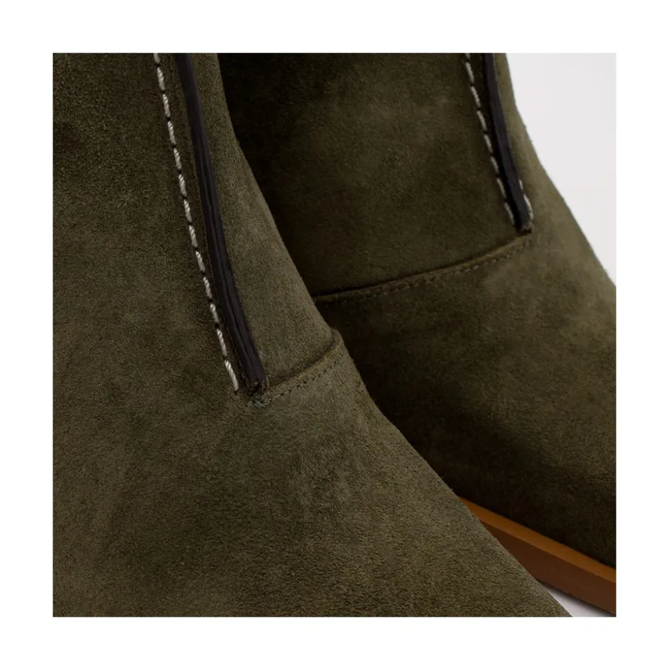 Motagua - Botas De Mujer De Ante Con Tacon De Bloque Robusto