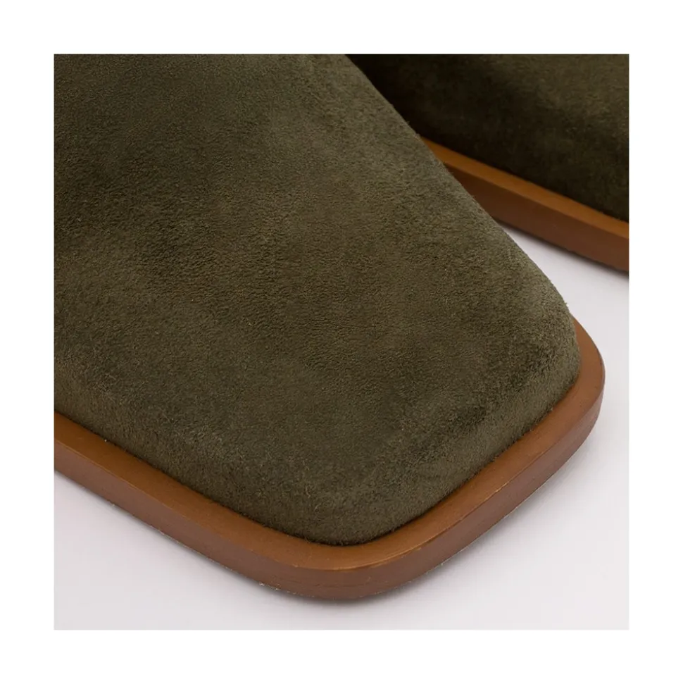 Motagua - Botas De Mujer De Ante Con Tacon De Bloque Robusto