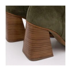 Motagua - Botas De Mujer De Ante Con Tacon De Bloque Robusto