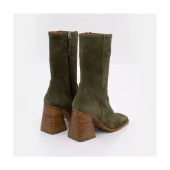 Motagua - Botas De Mujer De Ante Con Tacon De Bloque Robusto