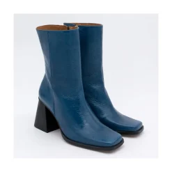 Oconnor - Botin De Piel Brillante Con Tacon Ancho Con Cremallera