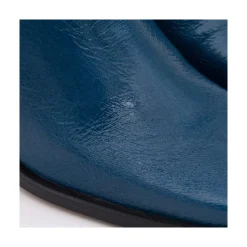 Oconnor - Botin De Piel Brillante Con Tacon Ancho Con Cremallera