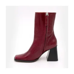 Oconnor - Botin De Piel Brillante Con Tacon Ancho Con Cremallera
