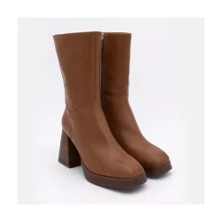 Olama - Botas De Mujer Comodas De Piel Con Tacon Chunky Y Plataforma