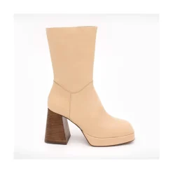Olama - Botas De Mujer Comodas De Ante Con Tacon Chunky Y Plataforma