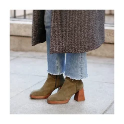 Olama - Botas De Mujer Comodas De Ante Con Tacon Chunky Y Plataforma