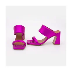 Parton - Sandalias Metalizadas Acolchadas Con Tacon