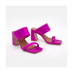 Parton - Sandalias Metalizadas Acolchadas Con Tacon