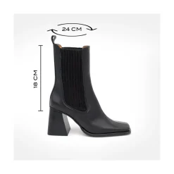 Sabogal - Botines Chelsea Con Elastico De Lana De Tacon Geometrico Alto