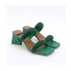 Sophie - Sandalia De Tiras Acolchadas Con Cristales Y Tacon Triangular