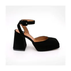 Suzanne - Zapatos De De Pulsera De Terciopelo Con Tacon Y Plataforma
