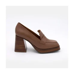 Tular - Mocasines De Mujer De Ante Con Tacon Alto Y Plataforma