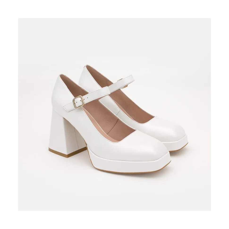 Zakia - Zapatos De Novia Diferentes, Mary Jane Con Tacon Ancho Y Plataforma