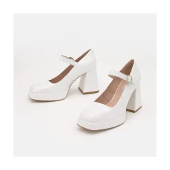 Zakia - Zapatos De Novia Diferentes, Mary Jane Con Tacon Ancho Y Plataforma