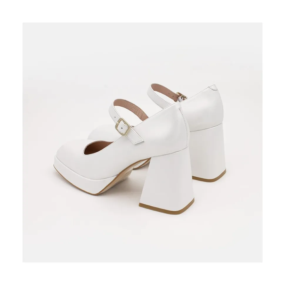 Zakia - Zapatos De Novia Diferentes, Mary Jane Con Tacon Ancho Y Plataforma